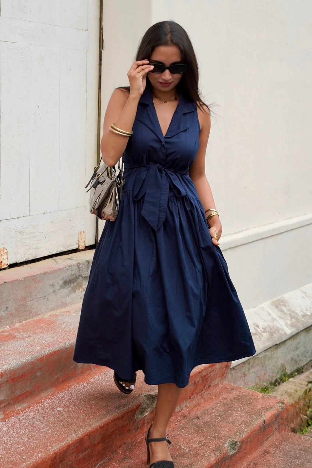 Navy Blue CM Knot Dress