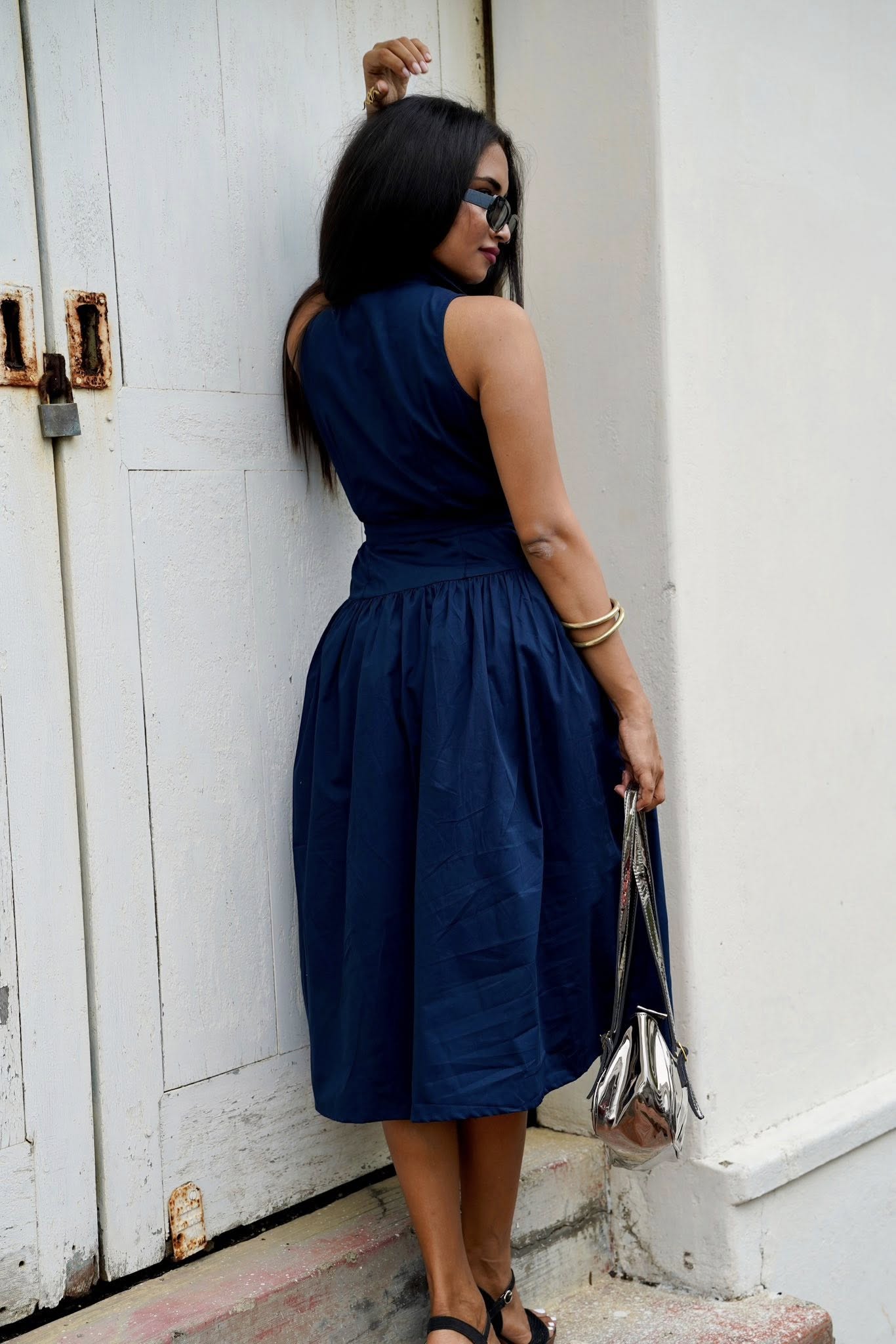 Navy Blue CM Knot Dress