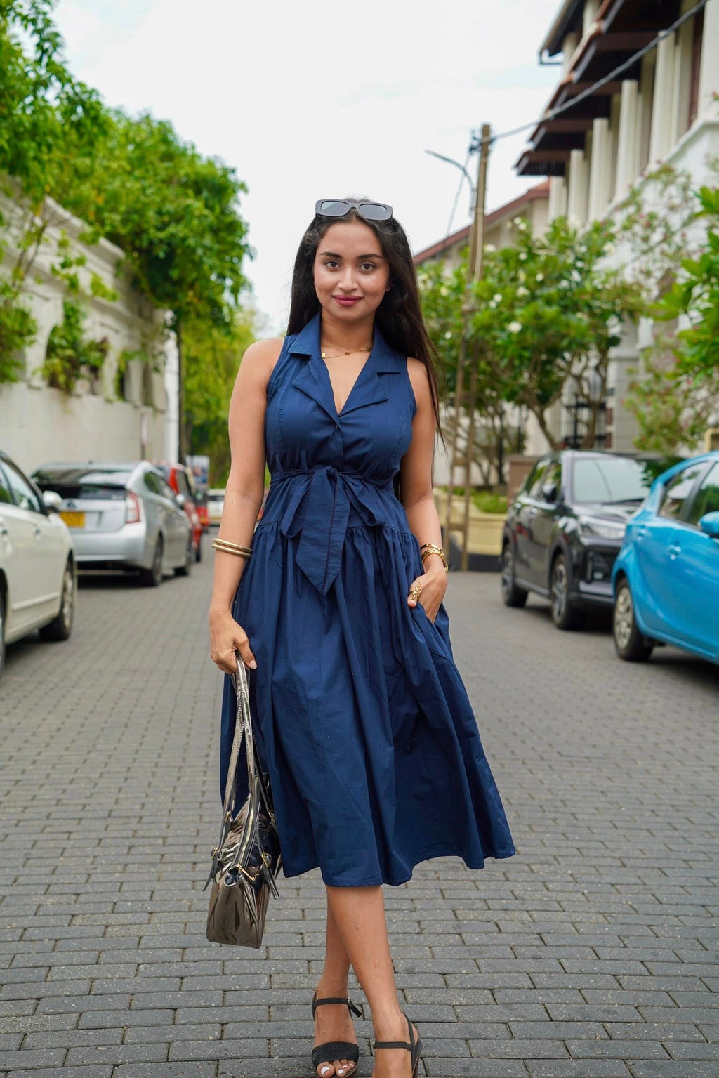 Navy Blue CM Knot Dress