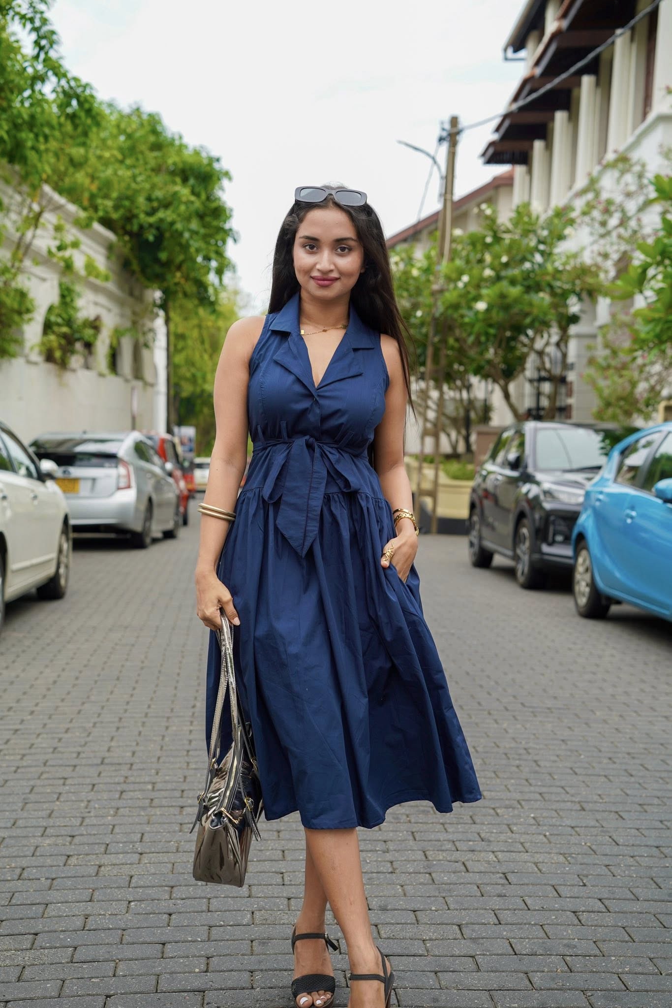 Navy Blue CM Knot Dress