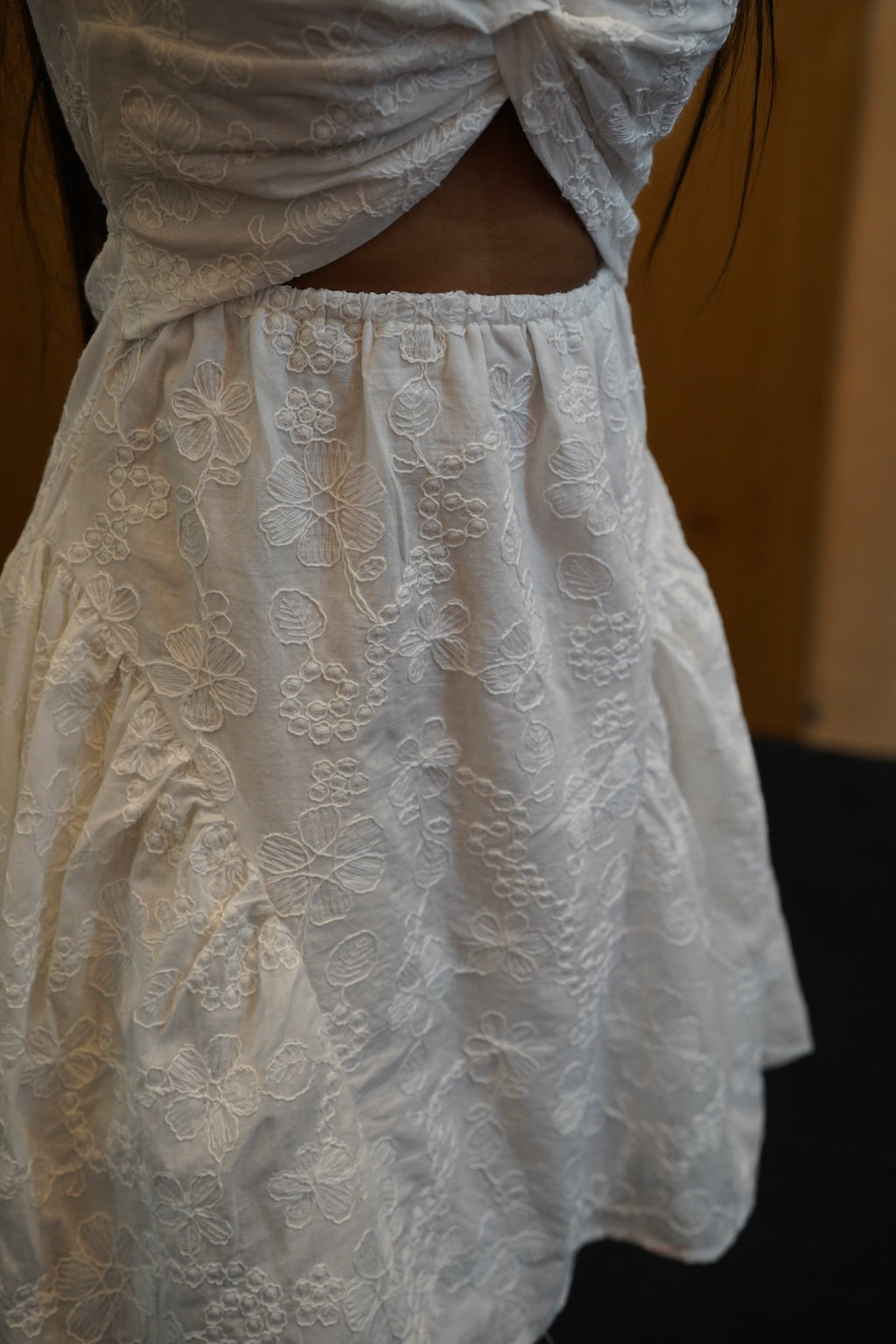 White Flower Mini Dress