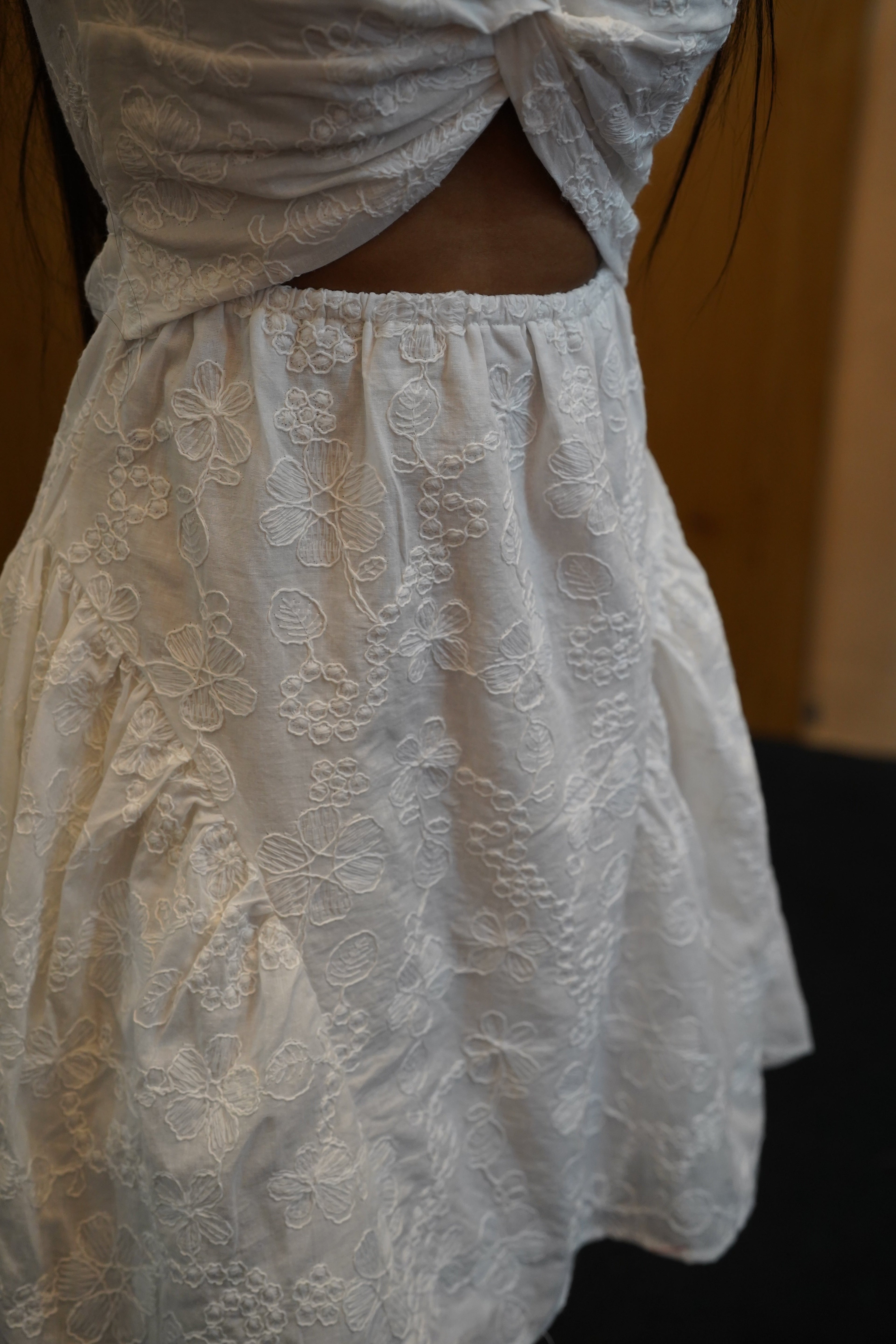 White Flower Mini Dress