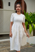 Luna White Midi Dress