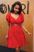 Ruby Dot Red mini Dress